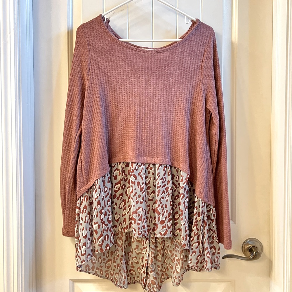 Long sleeve Rose pink Top
